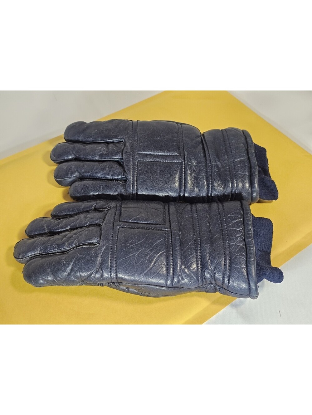 kombi gloves Leather Down Filled Size Medium Navy Blue